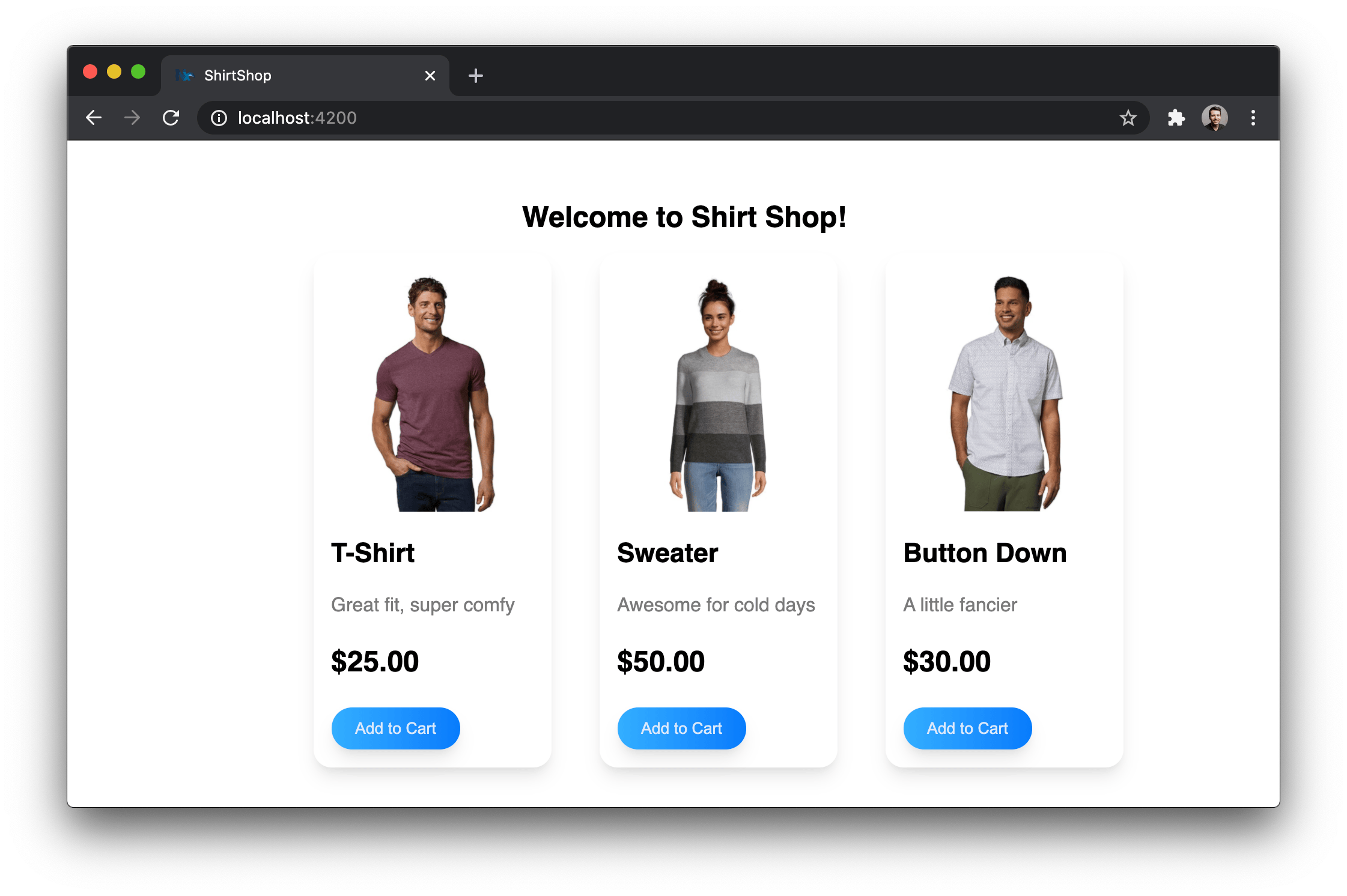 Products from ShirtShop