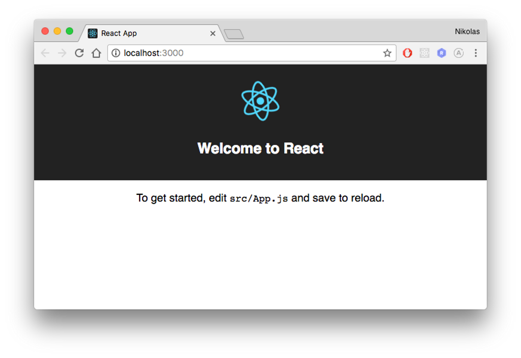 This is what you should see when opening localhost