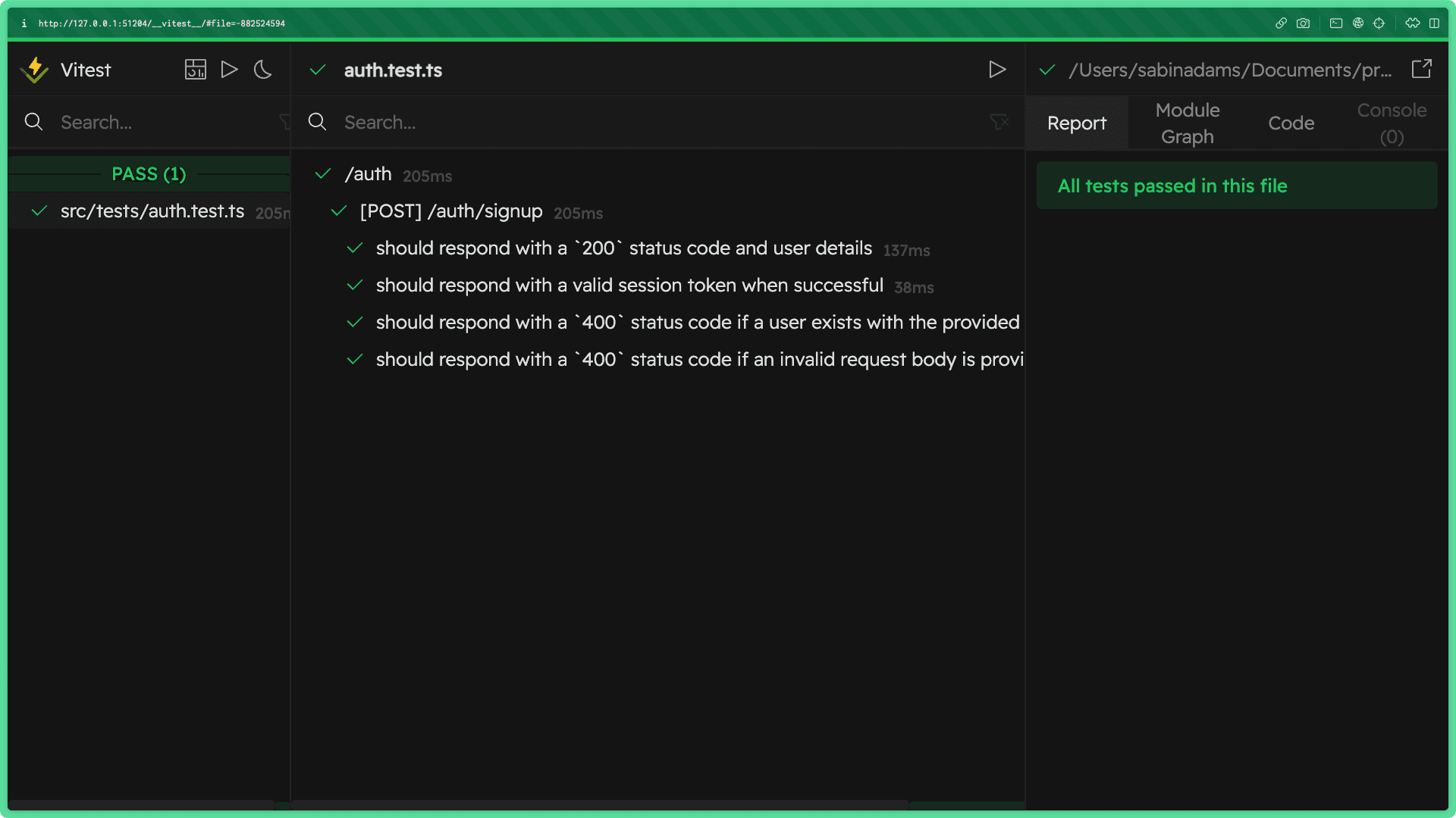 Full suite of signup tests complete