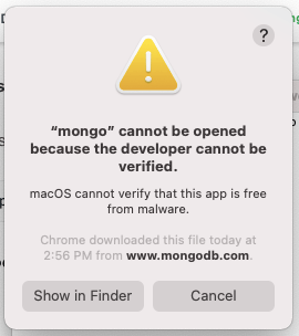 MongoDB execution blocked