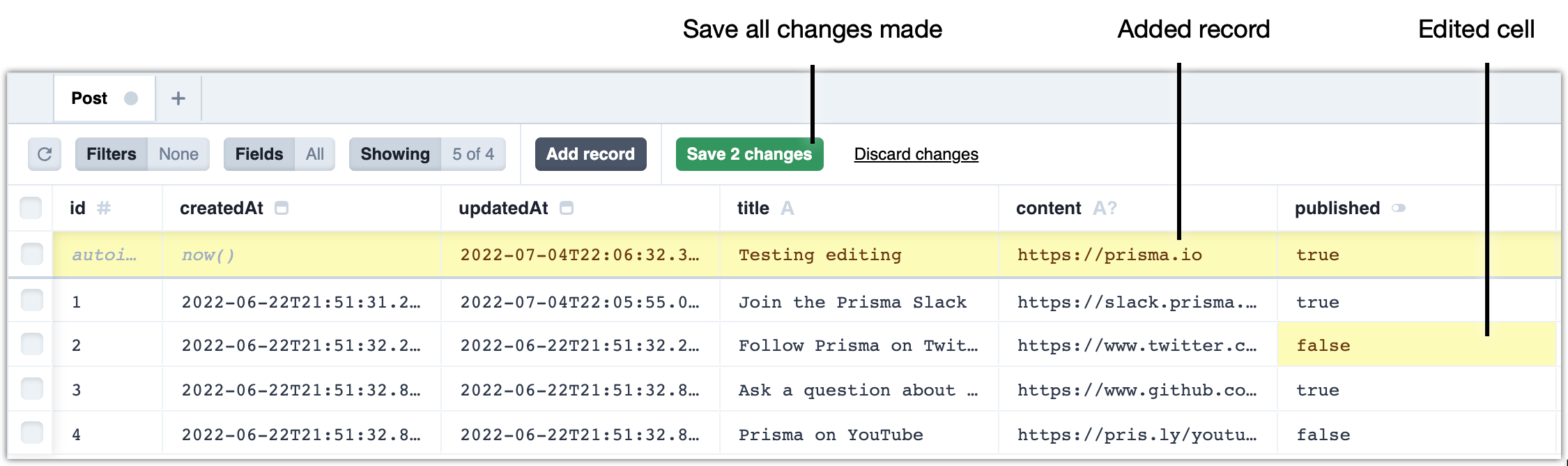 Data Browser - Save multiple changes