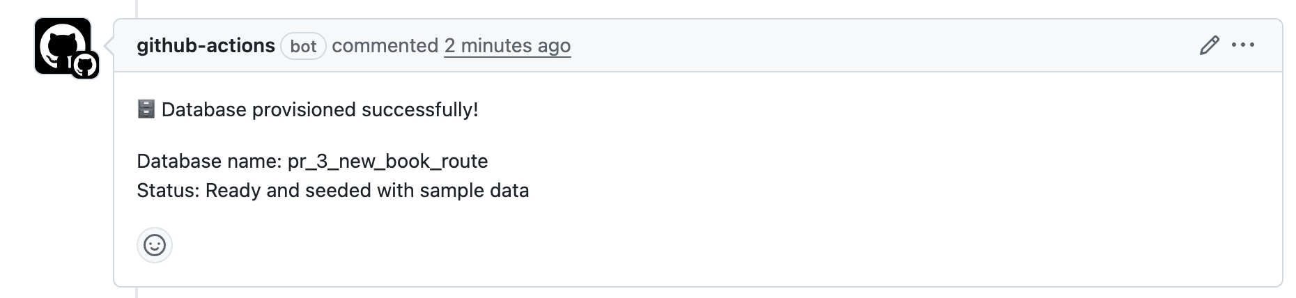 GitHub Actions comment